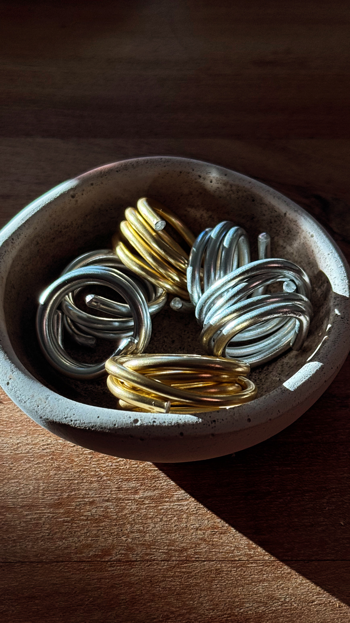 Gold and silver rings